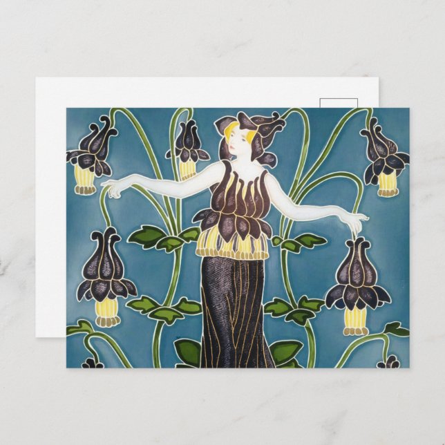 Carte Postale Flora Art Nouveau de Walter Crane (Devant / Derrière)