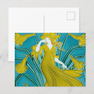 Carte Postale Flora Art Nouveau de Walter Crane