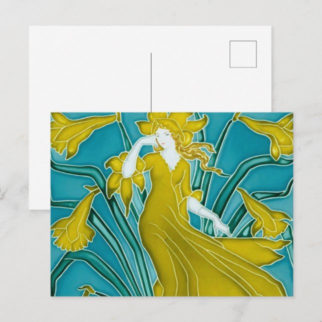 Carte Postale Flora Art Nouveau de Walter Crane (Devant / Derrière)