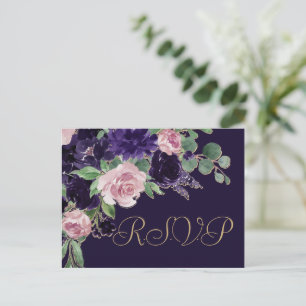 Carte Postale Floraison   Purple et Rose Entree RSVP