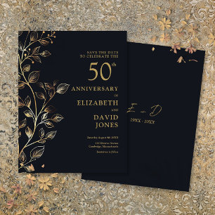 Carte Postale Floral 50e anniversaire de Mariage Enregistrer la 