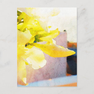 Carte Postale *~* Floral AP10 Aquarelle de pêche jaune