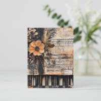 Floral avec touches de piano rustique et feuille d