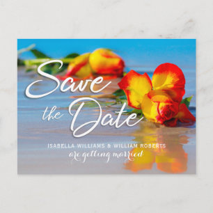 Carte Postale Floral Beach Save the Date Faire-part de mariage