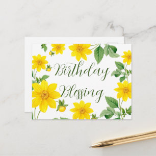 Carte postale Floral Birthday Blessing