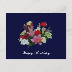Carte Postale Floral Bouquet heureux anniversaire