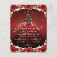 Floral Bourgogne Rouge Or Glam Princesse Quinceane