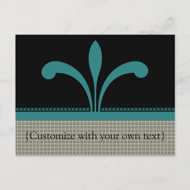Carte postale Floral Chic, Turquoise (Devant)