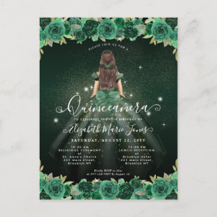 Carte Postale Floral Émeraude Vert Éperche Anniversaire Quincean