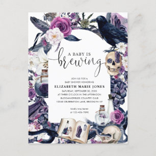 Carte Postale Floral Halloween Tombstone Baby est en train de br