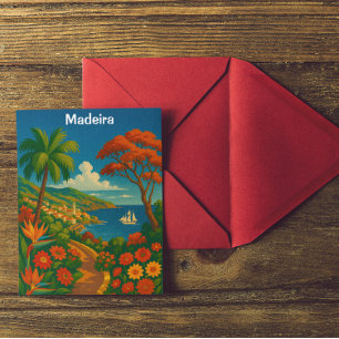 Carte Postale Floral Madeira Art Vintage voyage