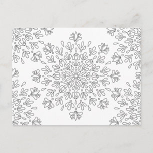 Carte Postale Floral Mandala Motif Couleur adulte