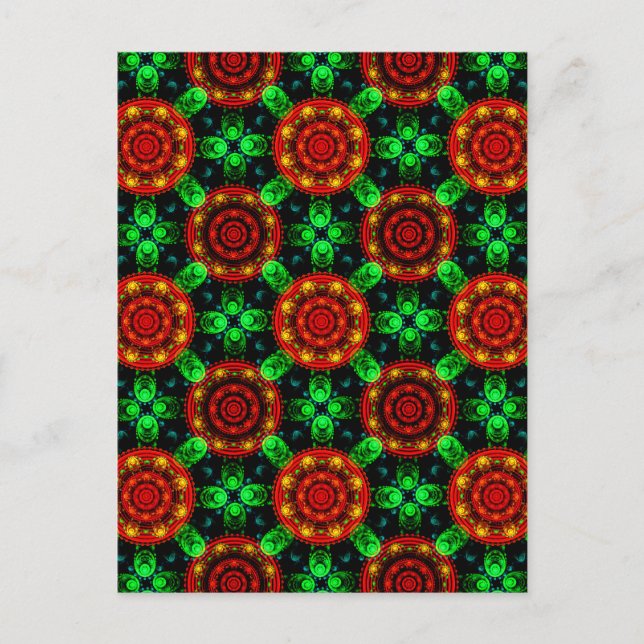 Carte Postale Floral Modern Boho Elegant Abstract Pattern #504 (Devant)