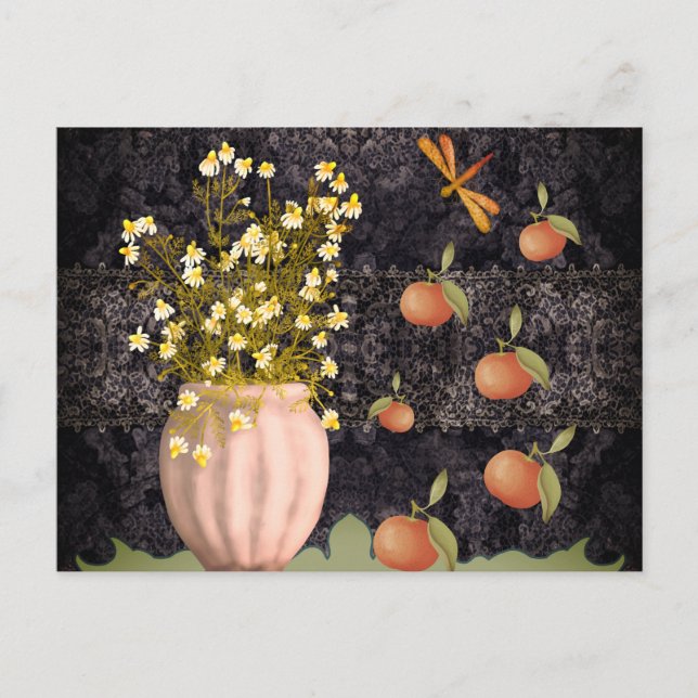 Carte Postale Floral Moody décoratif (Devant)