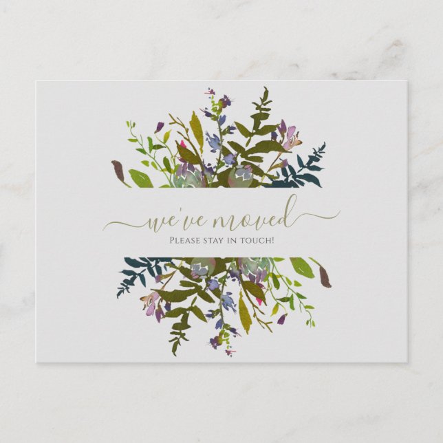 Carte Postale Floral Nous avons déplacé le nouveau Faire-part de (Devant)