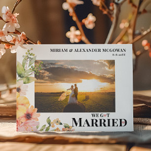 Carte Postale Floral Nous sommes mariés Mariage faire-part