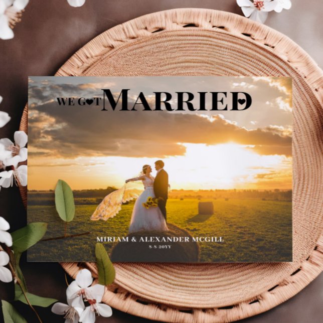 Carte Postale Floral Nous sommes mariés Mariage faire-part (Créateur téléchargé)