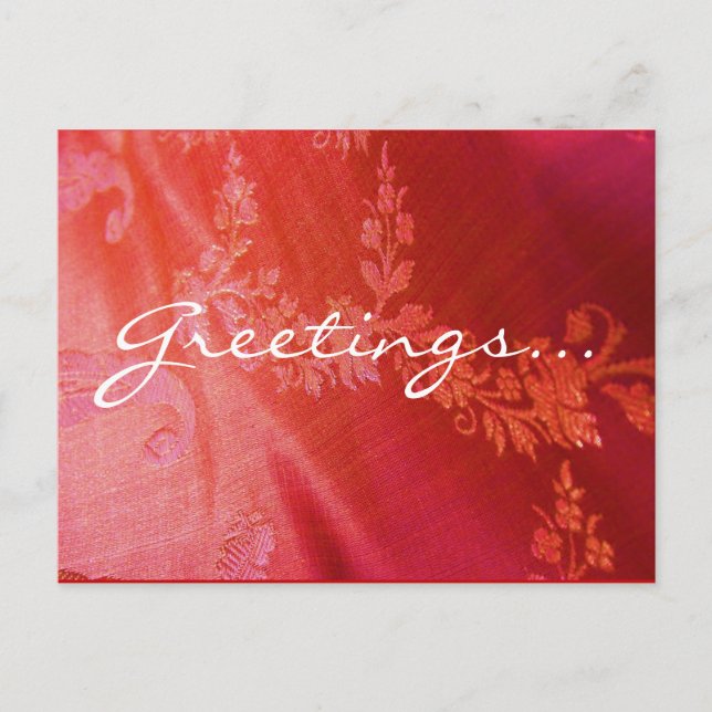 Carte postale Floral Rouge - Personnalisable (Devant)