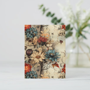 Carte Postale Floral Thanksgiving Motif Vintage (11)
