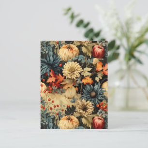 Carte Postale Floral Thanksgiving Motif Vintage (12)