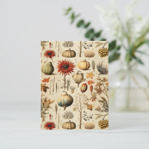 Carte Postale Floral Thanksgiving Motif Vintage (3)