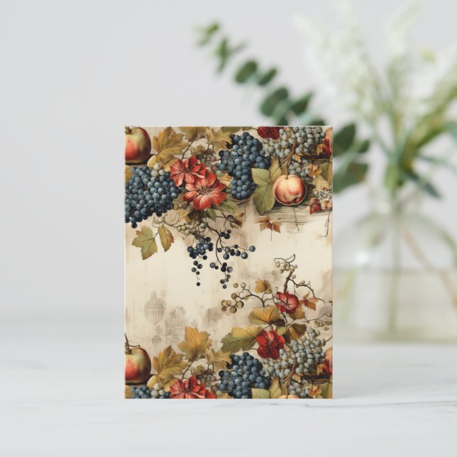 Carte Postale Floral Thanksgiving Motif Vintage (9) (Debout devant)