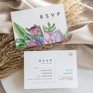 Carte Postale Floral tropical coloré Demande de chanson RSVP