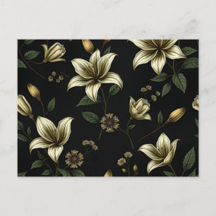 Carte Postale Floral vintage au feuillage vert