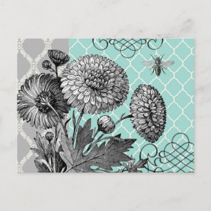 Carte Postale Floral vintage moderne