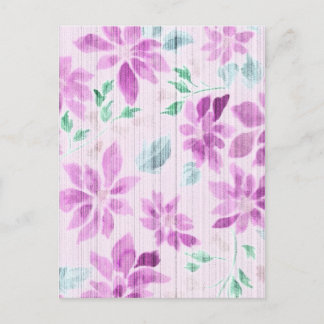 Carte postale florale à l'aquarelle lavande élégan