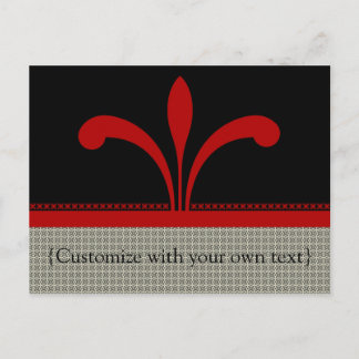 Carte postale florale chic, rouge foncé