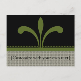 Carte postale florale chic, vert olive