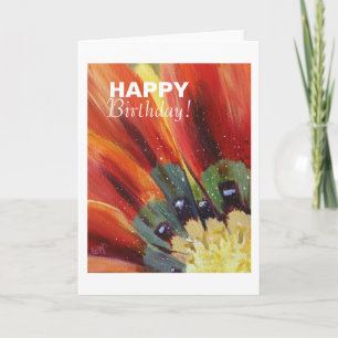 Carte postale florale d'anniversaire heureuse