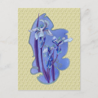 Carte postale florale de conception d'art d'iris