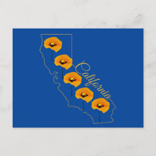 Carte postale Florale de coquelicot de Californie