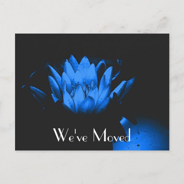 Carte postale florale de nouvelle adresse Blue Lil (Devant)