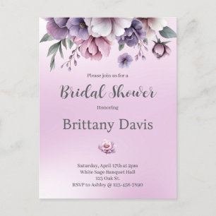 Carte postale Florale Fête des mariées Lavender