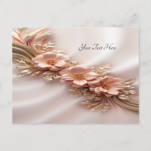 Carte postale florale orange élégante pêche