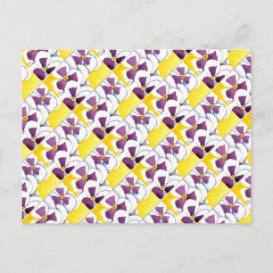 Carte postale florale "Pansy #4 Tiled Motif"