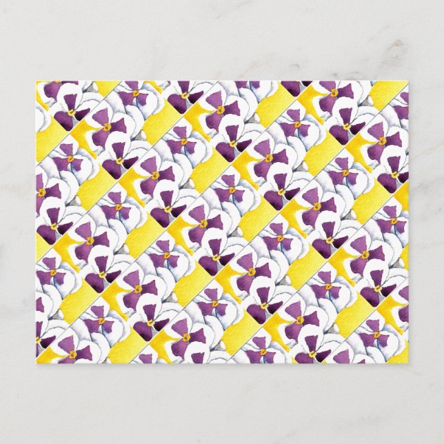Carte postale florale "Pansy #4 Tiled Motif" (Devant)