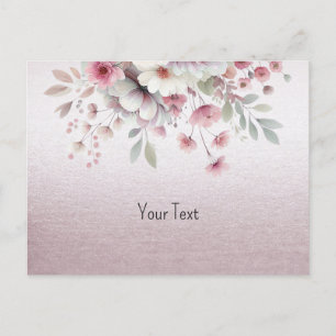 Carte postale florale rose blanc moderne