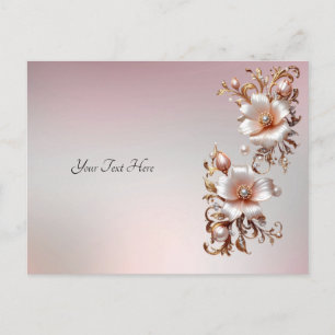Carte postale florale rose décorative
