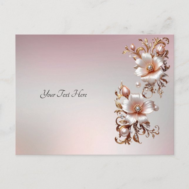 Carte postale florale rose décorative (Devant)