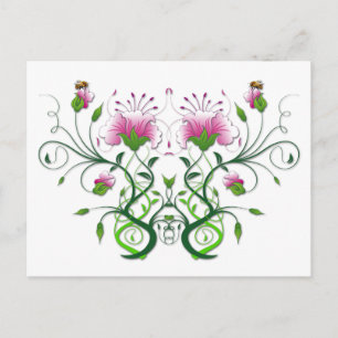 Carte postale florale : Symétrie des fleurs