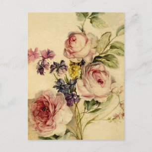 Carte Postale Florales vintages du XVIIIe siècle
