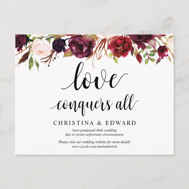 Carte Postale Floraux Bourgogne, L'amour conquiert tout, Postpon (Devant)