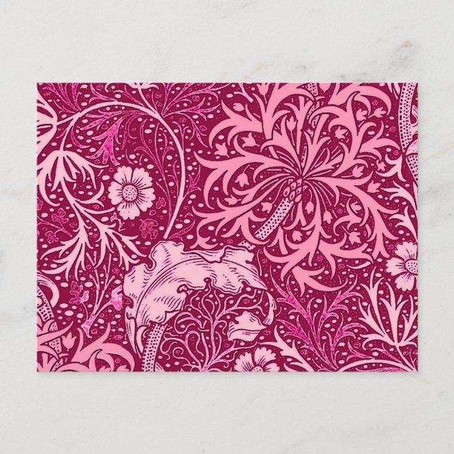 Carte Postale Flore d'algues Art nouveau, Fuchsia rose (Devant)