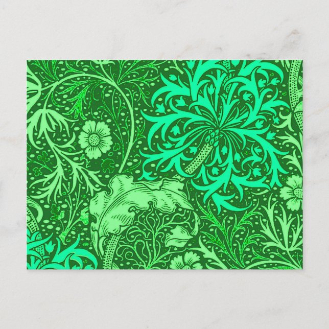 Carte Postale Flore d'algues Art nouveau, vert émeraude (Devant)