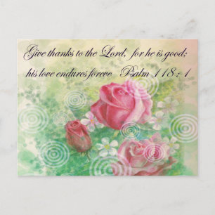 Carte Postale Flore et verset Bible "Rose"
