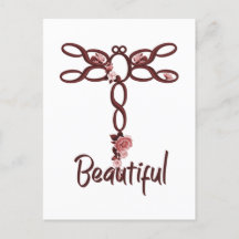 Flore rouge "belle" conception de libellules